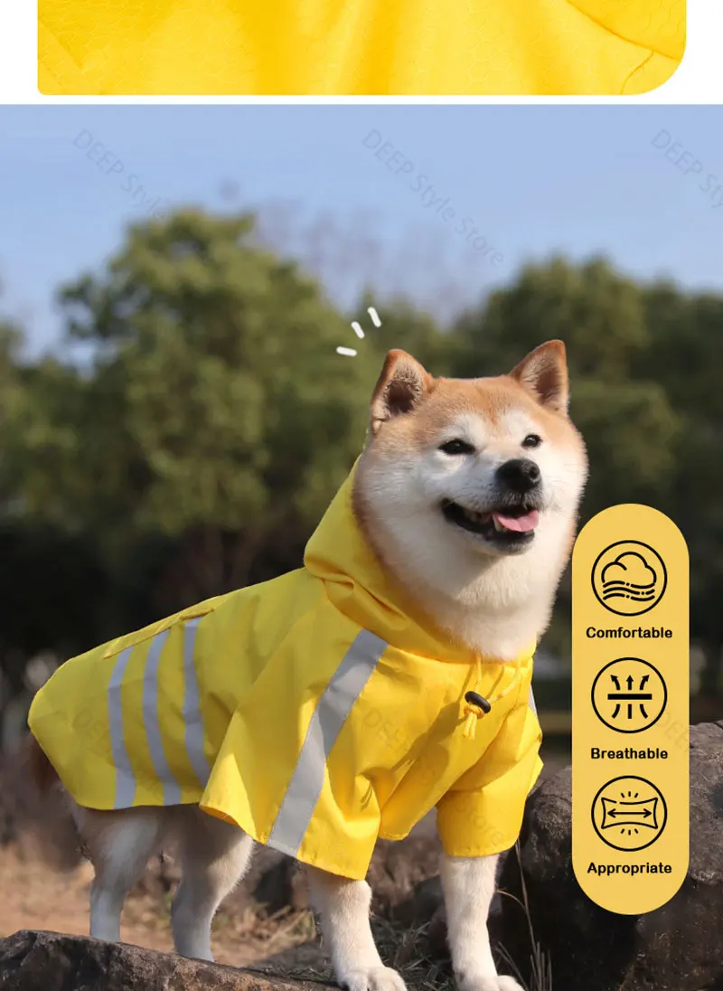 2026 Neuer Wasserdichter Reflektierender Hunde-Regenmantel mit Kapuze, Leichter Sommer-Regenponcho für Welpen, Outdoor-Regenjacke für Kleine Hunde – Detail 14