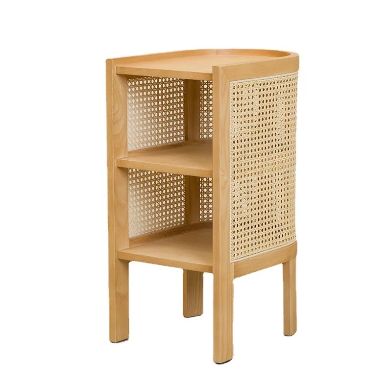 JOYLIVE Moderne Minimalistischen Stil Kreative Hause Homestay Hotel Schlafzimmer Massivholz Rattan Nachttisch Rand Schrank Drop-versand
