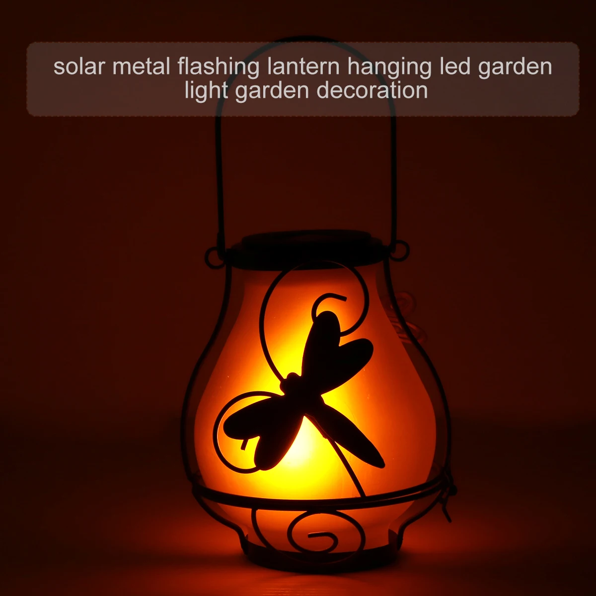 

Solar Lantern Durable Metal Glass Light Outdoor Garden Decor Yard Night Waterproof Lamp Lighting Pets Feeding Supplies