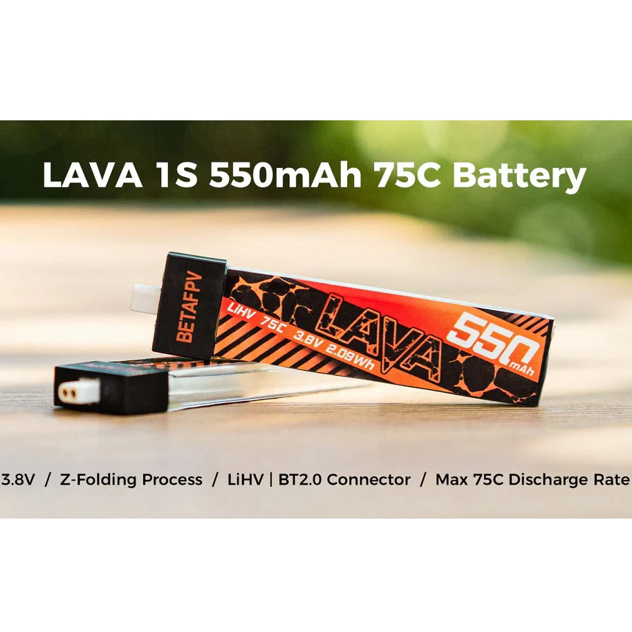 بطارية BETAFPV LAVA 1S 550mAh 75C لـ Meteor75 Pro 2/4/6/8/10 قطعة