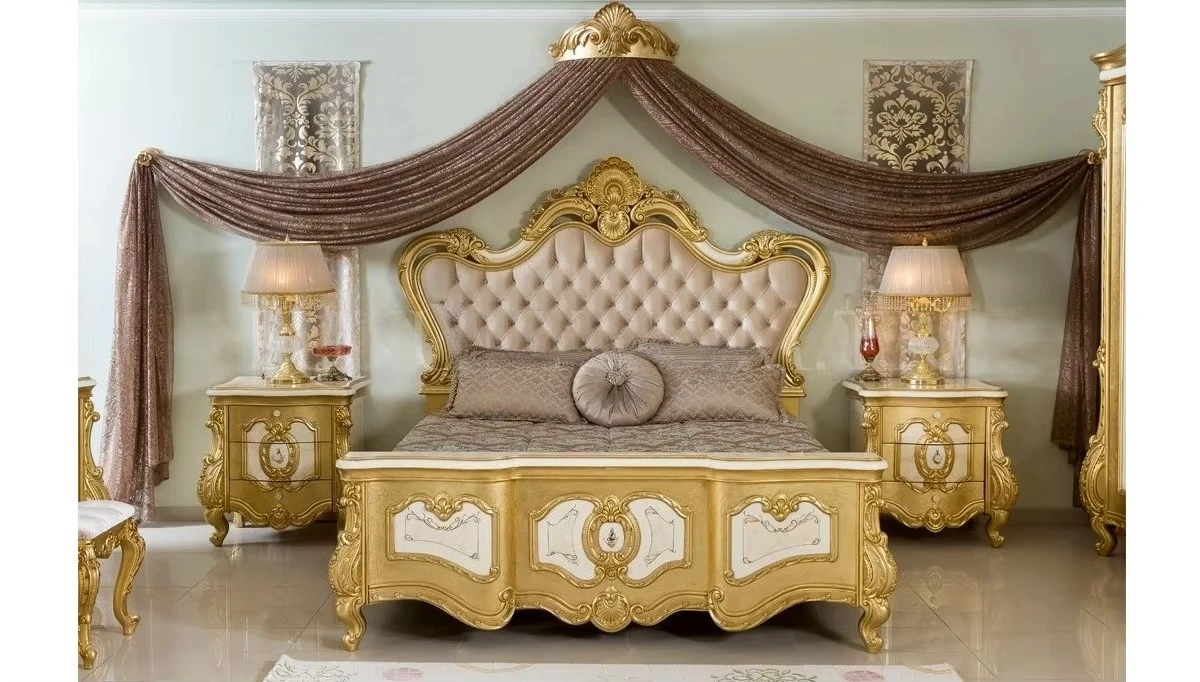Noble Wood Bed European Luxury Set Furniture Noble Bedroom Sets Classic Home Furniture Antique Wooden Carving