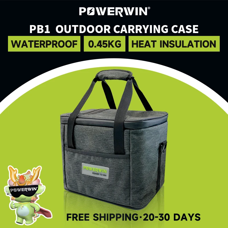 POWERWIN PB1 IP6X Waterproof Wear Resistant Insulation Solar Generator Storage Bag for Energizer PPS320 Portable  Power Station