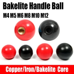 2PCS Bakelite Handle Ball M4 M5 M6 M8 M10 M12 Thread Copper Core Machine Tool Replacement Ball Lever Knob Clamping Ball Head Nut