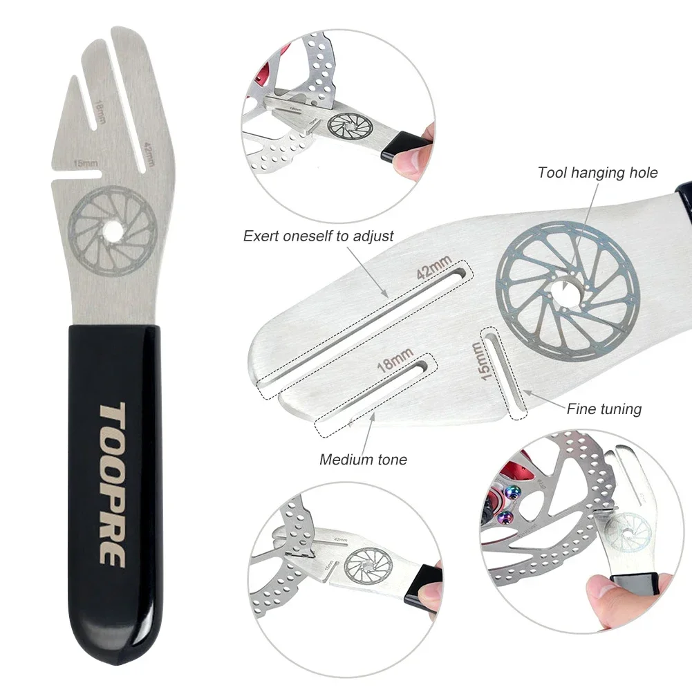 TOOPRE Bicycle Disc Brake Rotor Alignment Truing Tool with Disc Brake Pads Spacer MTB Bike Repairing Correction Wrench