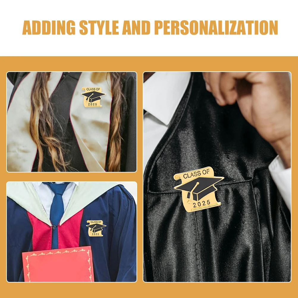 5-delige doktershoed reversspeld broche afstuderen seizoen geheugen foto zinklegering stevig materiaal gepersonaliseerde accessoire geschenken
