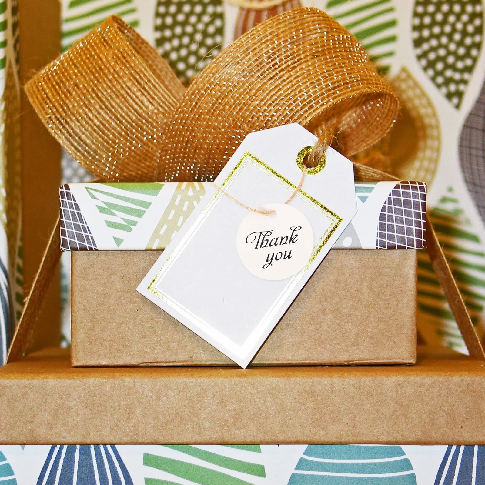 100Pcs Thank You Tags Round Paper Gift Tags Decorative Baking Labels Wedding Birthday Party Favor Name Cards Hemp Rope Included