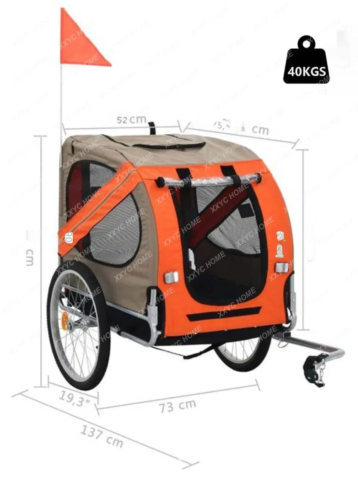 Bicycle Trailer Pet Rear Trailer Bicycle Dog Stroller Folding Outdoor Cycling Travel Trailer