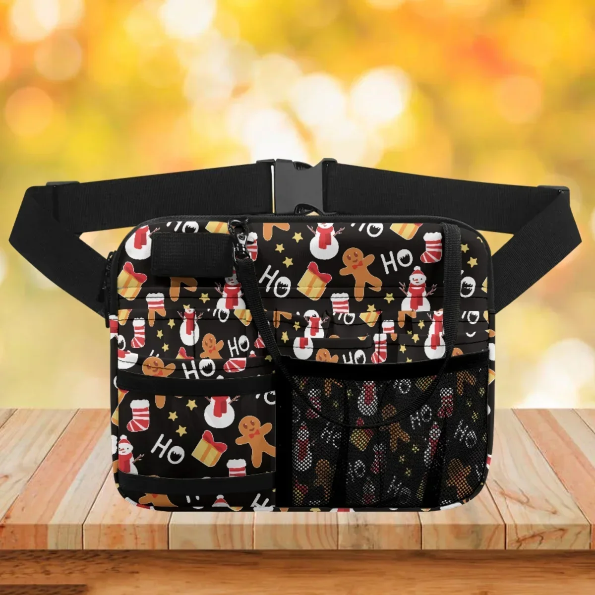 Female Fanny Pack Gingerbread Snowman Adjust Strap Waist Bags Daily Emergency Organizer Storage riñoneras Para Hombre Christmas