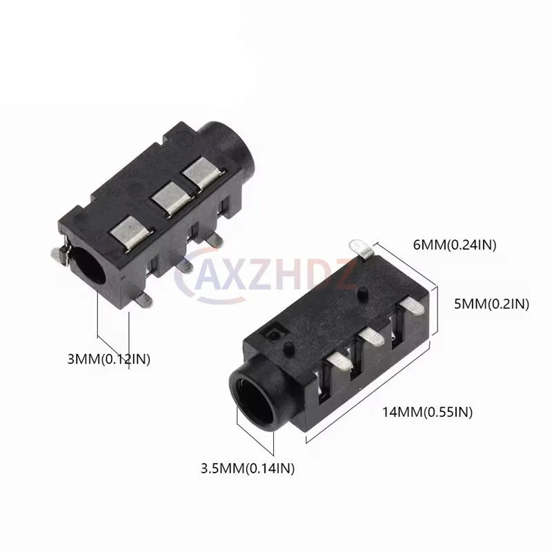 10PCS 3.5mm 4Pin 0.5A 30V DCHeadphone Jack Audio Jack PJ-320D DIP SMD MP3 MP4 Player Accessories PJ320A Female Socket Connector