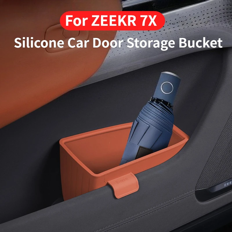 

For ZEEKR 7X Silicone Car Door Storage Bucket Umbrella Storage Box Multi-functional Door Storage Box Auto Interior Accessories