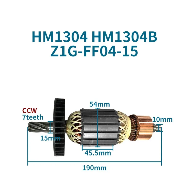 

Armature for MAKITA HM1304 HM1304B Z1G-FF04-15 Pickaxe Rotor Anchor Stator Coil Replacement Accessories