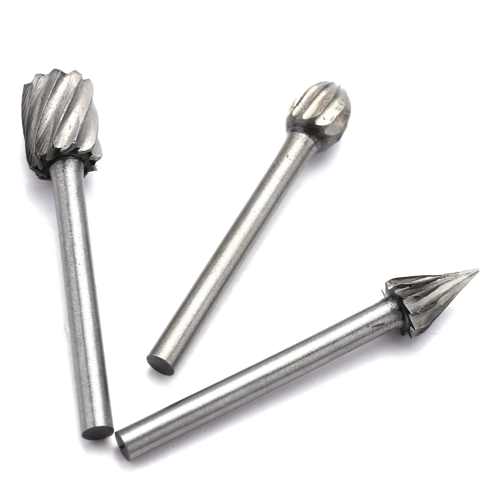 10 stks HSS Wolfraamcarbide Roterende Snijden Burr Set Grinder Bit 1/8 inch (3mm) Schacht Houtbewerking Carving Gereedschap