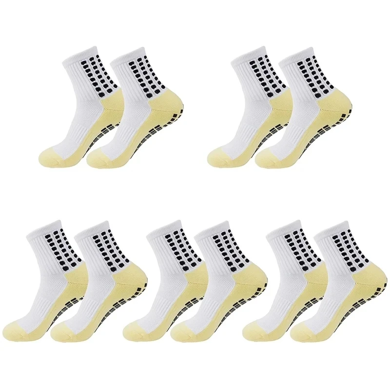 5 Pairs Football Socks Men Women Sports Socks Non-slip Silicone Bottom Soccer Outdoor Sport Running Cycling Grip Socks