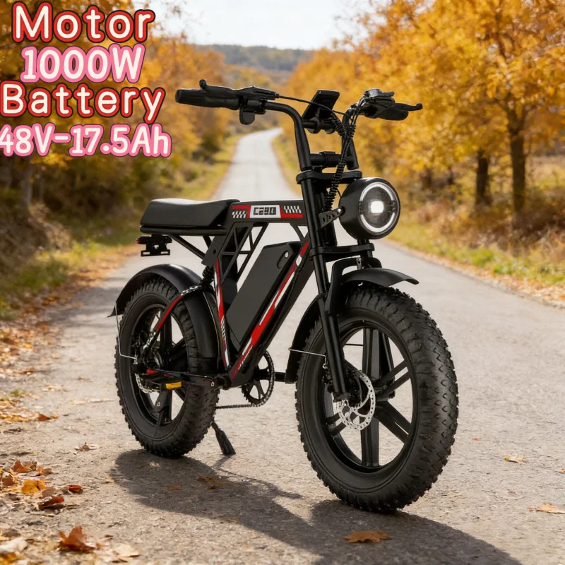 

2026 new factory direct sales C200 electric bicycle 1000W off-road electric hybrid bicycle 48v15AH battery city electric moped