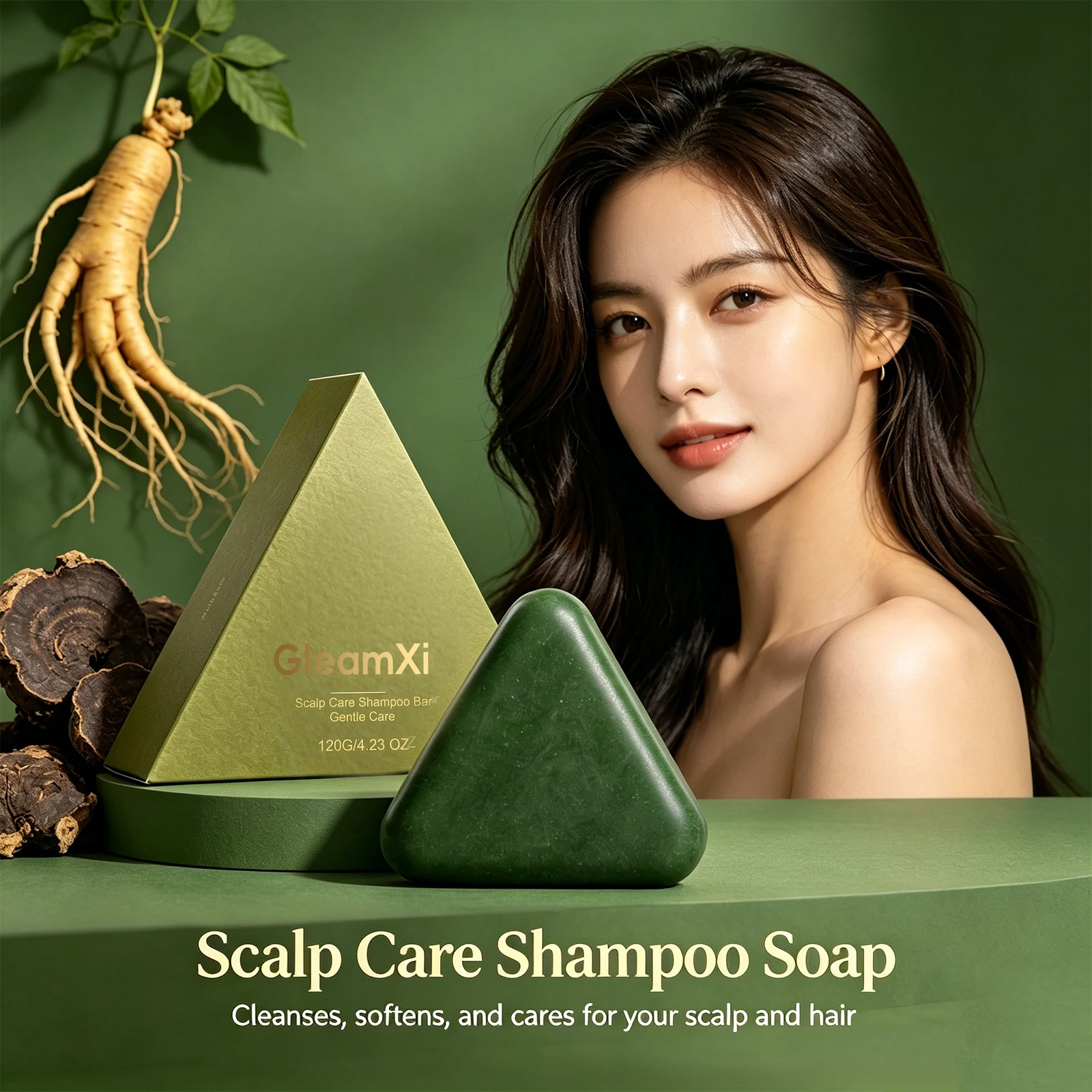 Natural Herbal Shampoo Bar 120g Balance Scalp Oil Relieve Itching & Dandruff for Dry Hair Oil Control Smooth Strengthen Hair