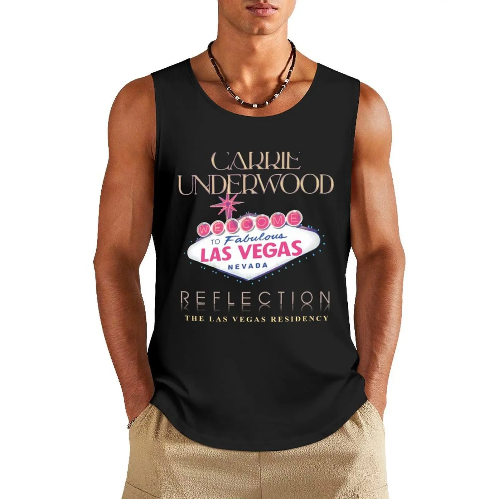 

Carrie Underwood Merch Vegas Sign Shirt Tank Top Gym t-shirt man Men's vest sleeveless man shirts