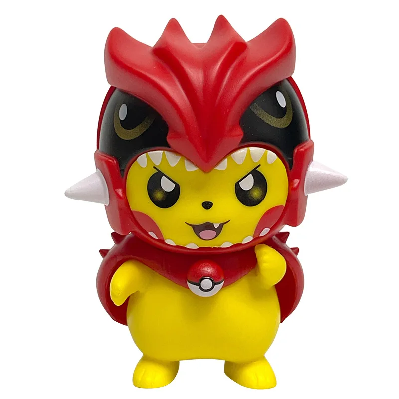Pokemon Cartoon Cross-dressing Pikachu Snorlax Psyduck Gengar Anime Figure Blind Box Toys Tabletop Ornaments view 6