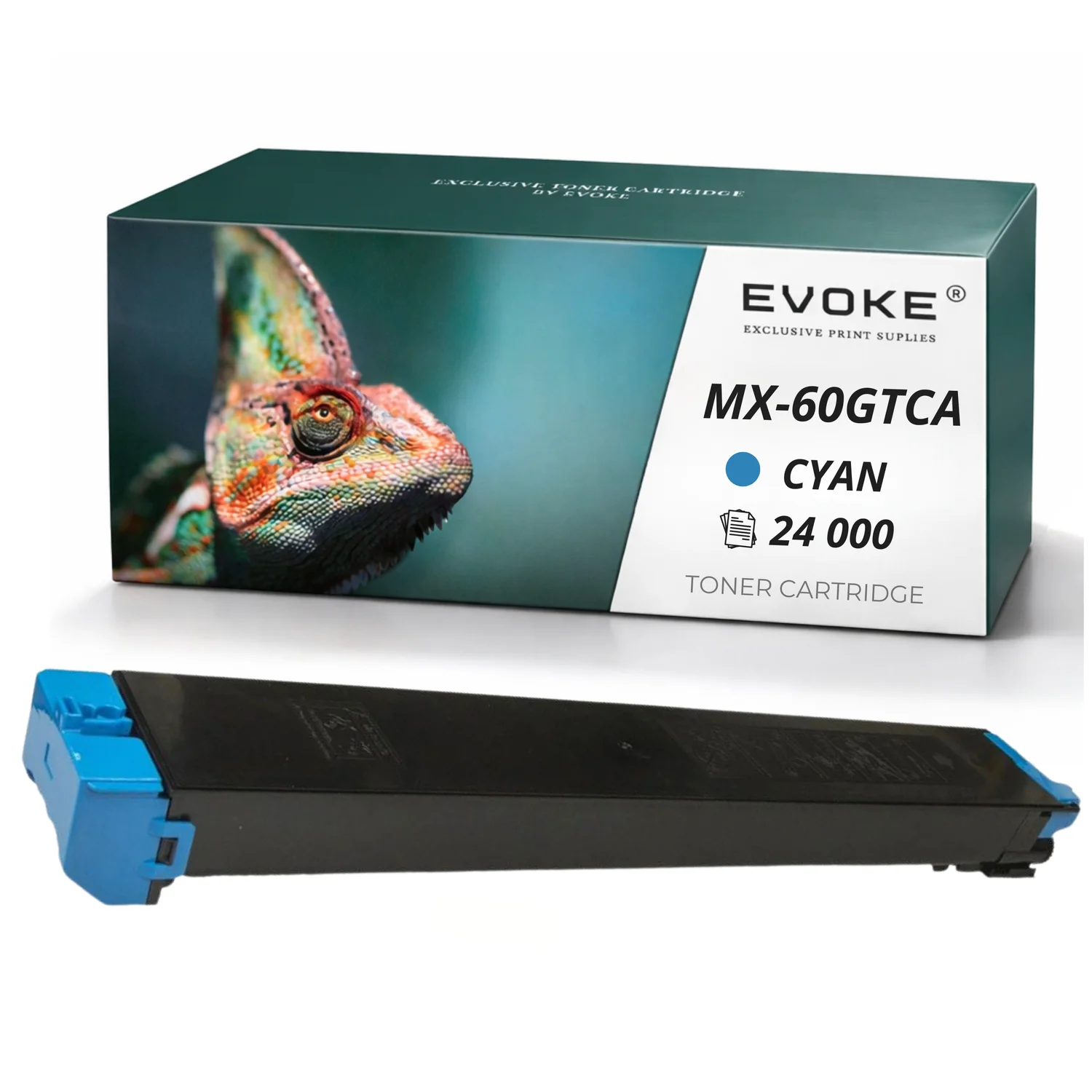 Evoke compatibele toner voor Sharp Mx-61Gtca Mx61Gtca Mx-60Gtca Mx60Gtca cyaan 24000 pagina's Mx-3051 Mx-3061 Mx5071 Mx2651 Mx3551