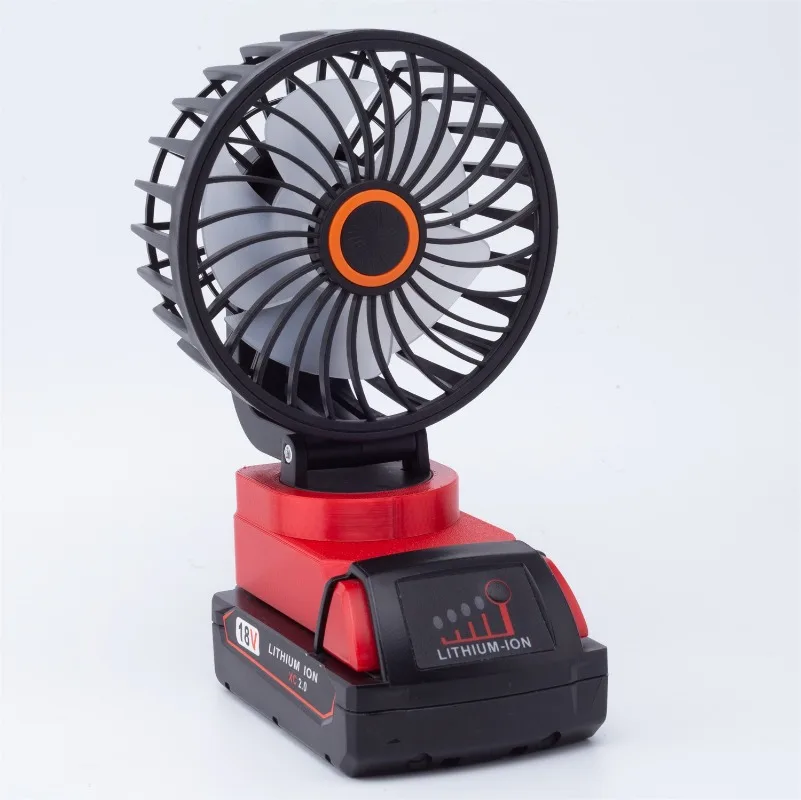 Imagem -02 - Ventilador Camping Portátil com Multi Angle Ventilador sem Fio Ajustável Adequado para Milwaukee 18 v Bateria de Lítio 20v Incluindo Bateria