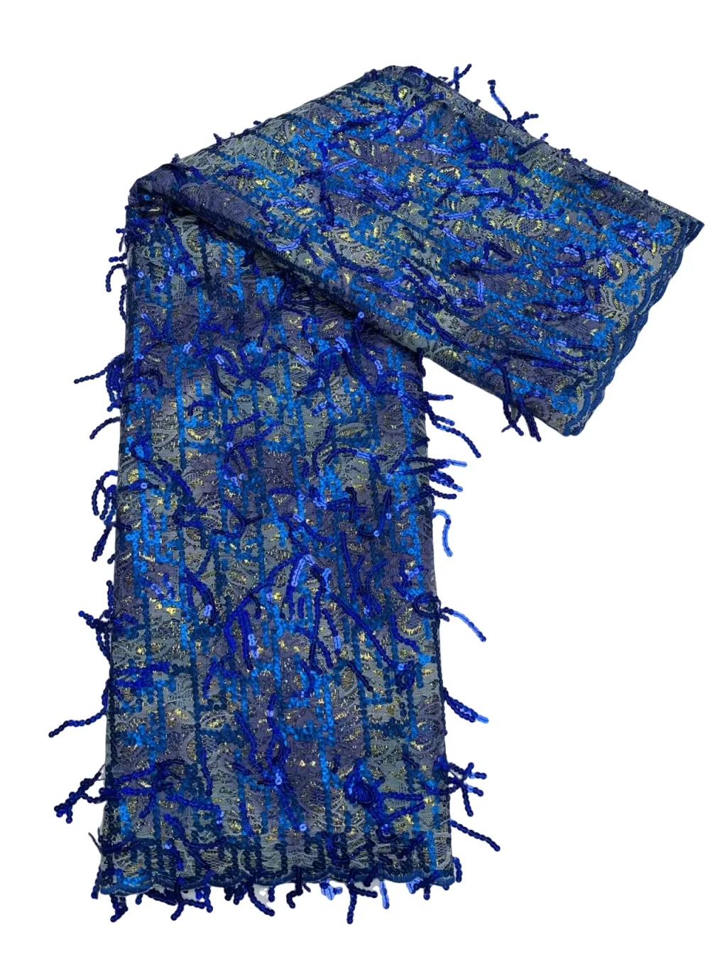 

African Lace Fabric French Net 3D Tassels Sequins Sequence Fabric 2025 High Quality Sewing Embroidered Tulle Nigerian Materials