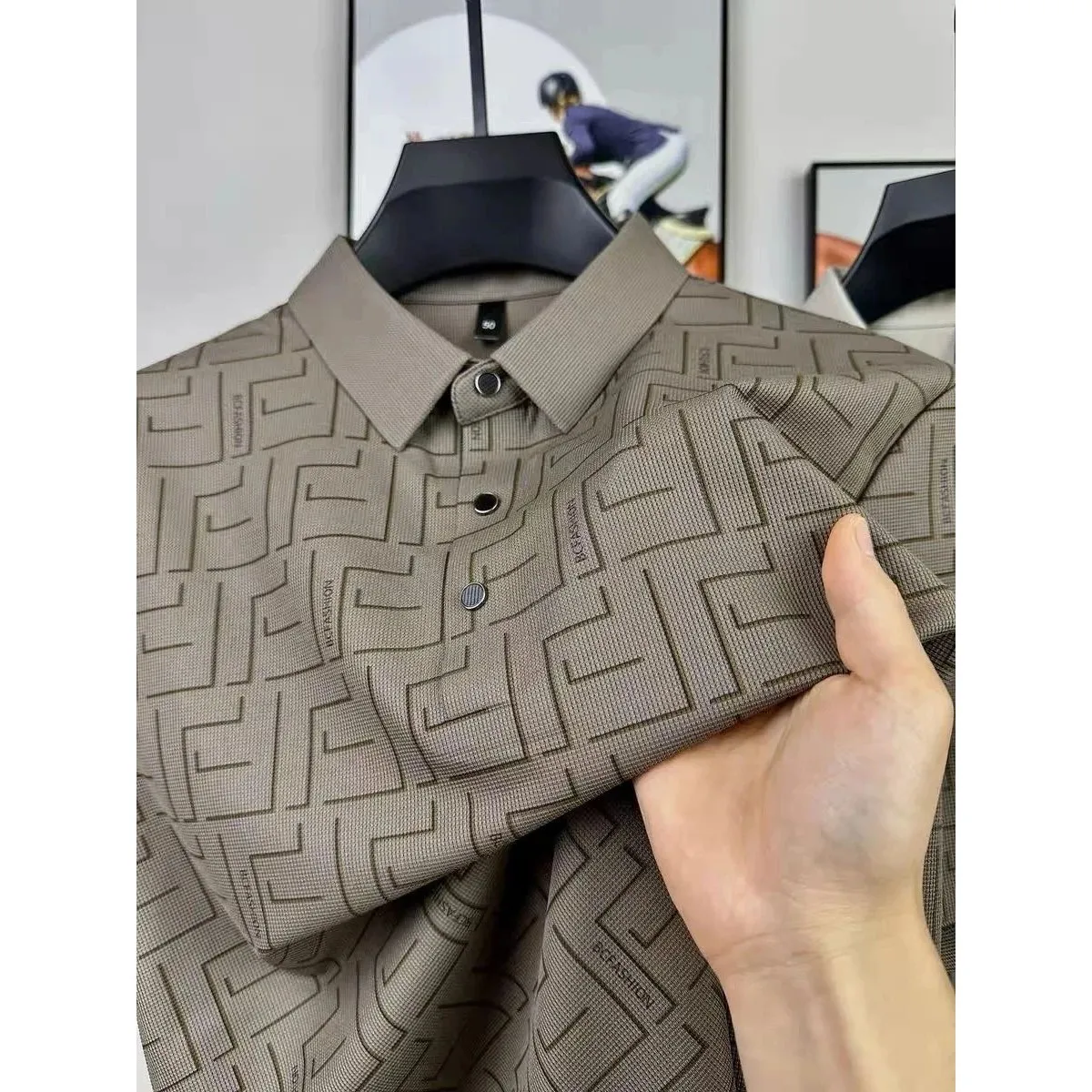 

High Quali Ice Silk Long Sve Men's irt Faionable Special Wide Fit Thiened Autumn Season Basic Sle