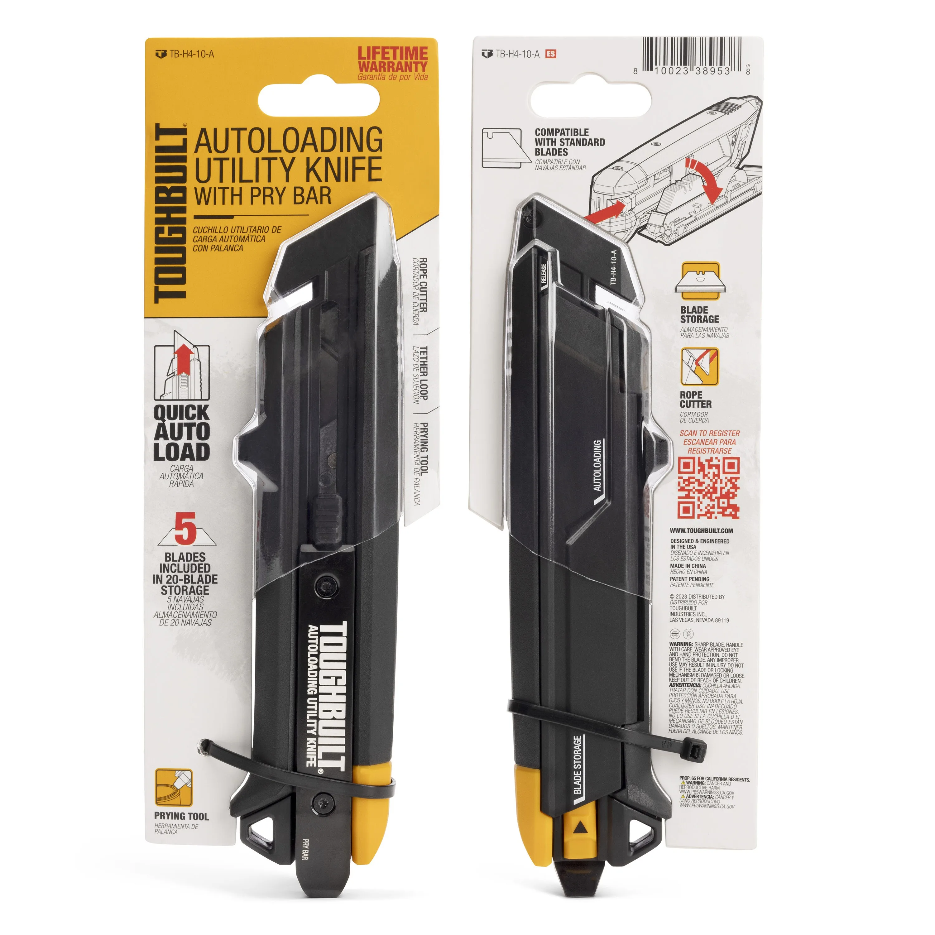 TOUGHBUILT TB-H4-10-A Auto-loading Utility Knife With Pry Bar Hand Tools