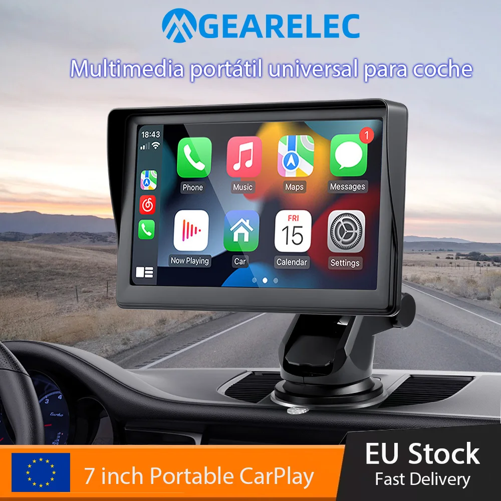 Portable 7 Inch Car Radio Wireless  CarPlay Android Auto Stereo Multimedia Bluetooth Navigation For Nissan KIA VW