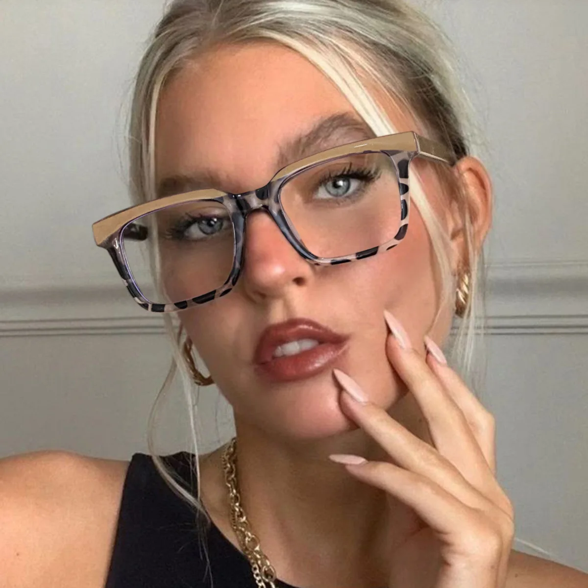 Neue Schwarz Quadrat Computer Brille Rahmen Frauen Männer Anti Blau Licht Rechteck Brillen Blockieren Optische Spektakel Brillen