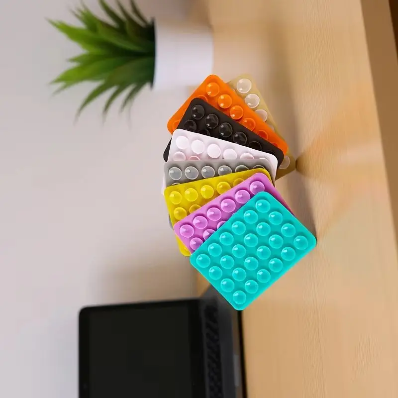 Double Side Adhesive Silicone Rubber Sucker Pad Silicone Suction Pad For Mobile Phone Fixture Suction Cup Backed For Fixed