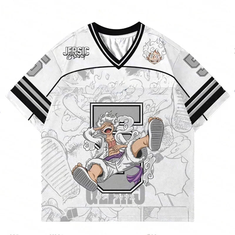 Dragon Ball Kid Goku Retro Gaming V-Ausschnitt-Trikot, schnell trocknendes, atmungsaktives Mesh-T-Shirt für Männer, Frauen, Kinder, Anime-Fans