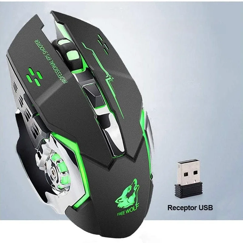 Q13 Rechargeable Wireless Single-mode Mouse Dual-mode Bluetooth Gaming Luminous Metal Mouse Office Silent Wireless Mouse