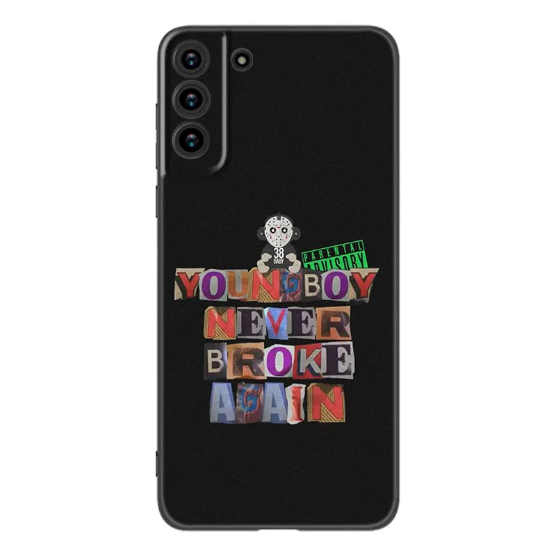 Youngboy Never Broke Again Black Silicone Phone Case For Samsung Galaxy S23 S21 S20 FE S24 S22 Ultra S10E S10 S9 S8 Plus