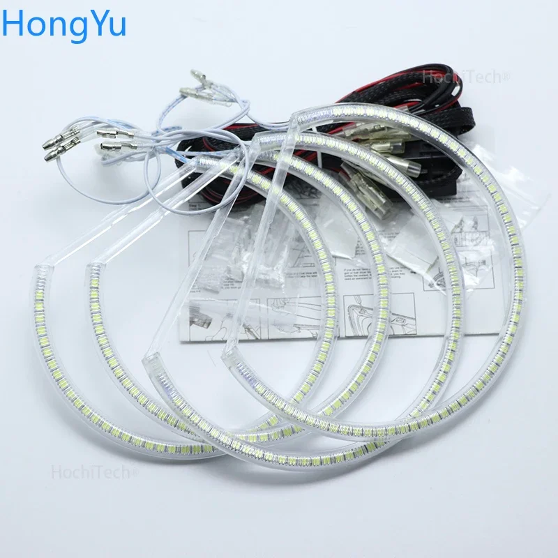DRL do BMW serii 3 E46 Sedan Facelift 2001-05 Reflektor Halogenowy Super Jasne Białe SMD LED Angel Eye Zestaw Światła do Jazdy Dziennej