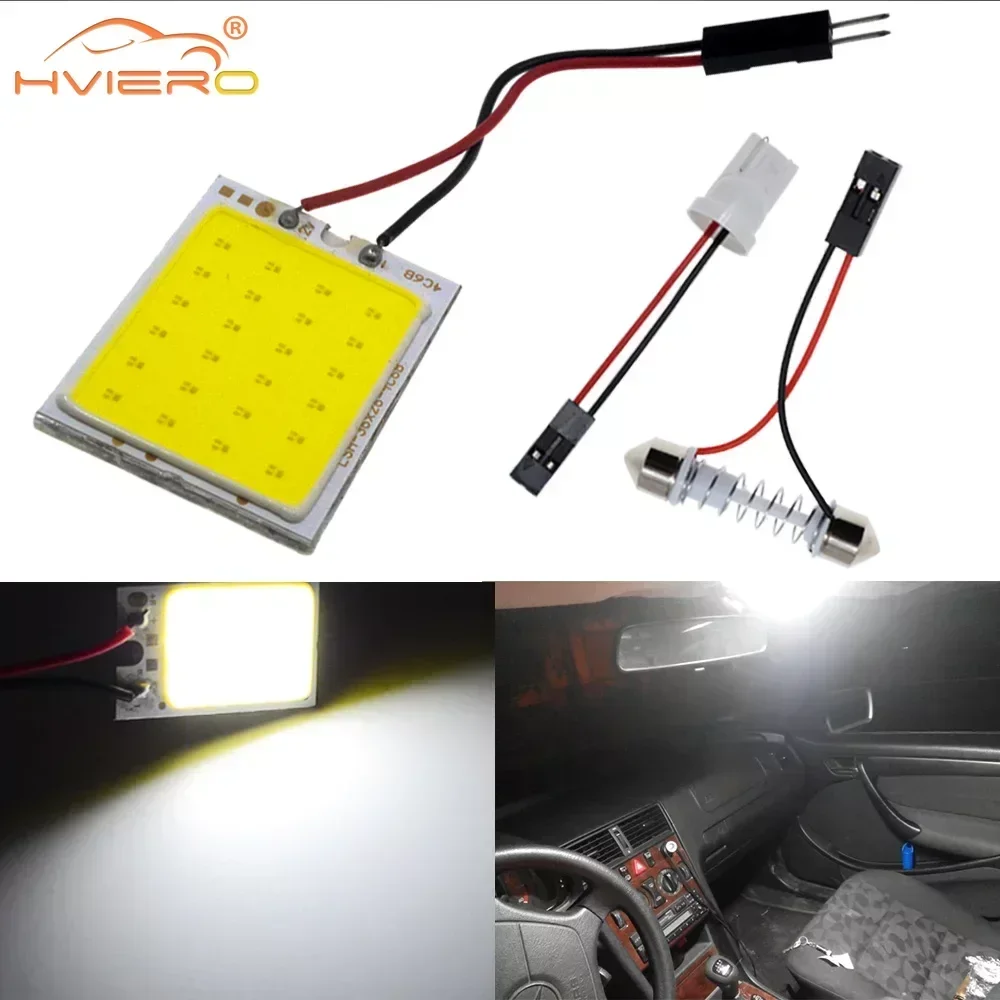 T10 C5W Car Led Cob 16 24 36 48SMD White Parking Bulb Auto Interior Reading Panel Lamp Super Bright Festoon License Plate Lights