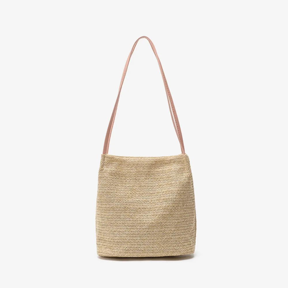 

New Summer Straw Weave Bag Beach Vacation Straw Shoulder Bag Casual Leisure Women's Tote Bag Travel