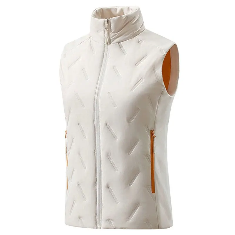 Winter Apparel Women Thick Golf Vest Women Style Stand Collar Vest Casual All-Match plus Velvet Vest Warm Golf Clothing