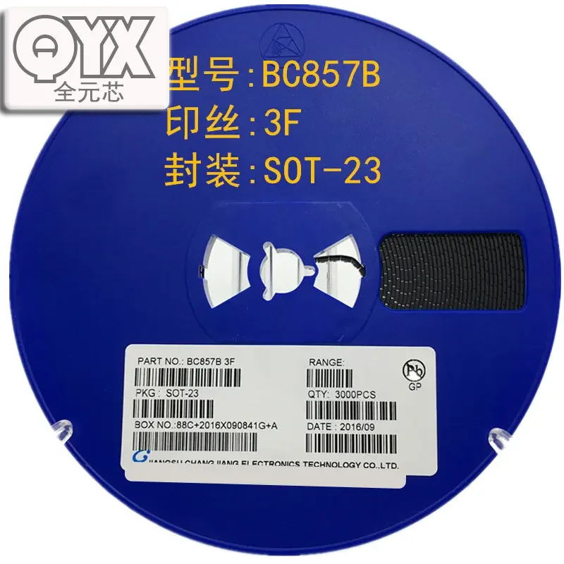 1000PCS/LOT BC857B silkscreen 3F SOT-23 PNP signal transistor SMD triode