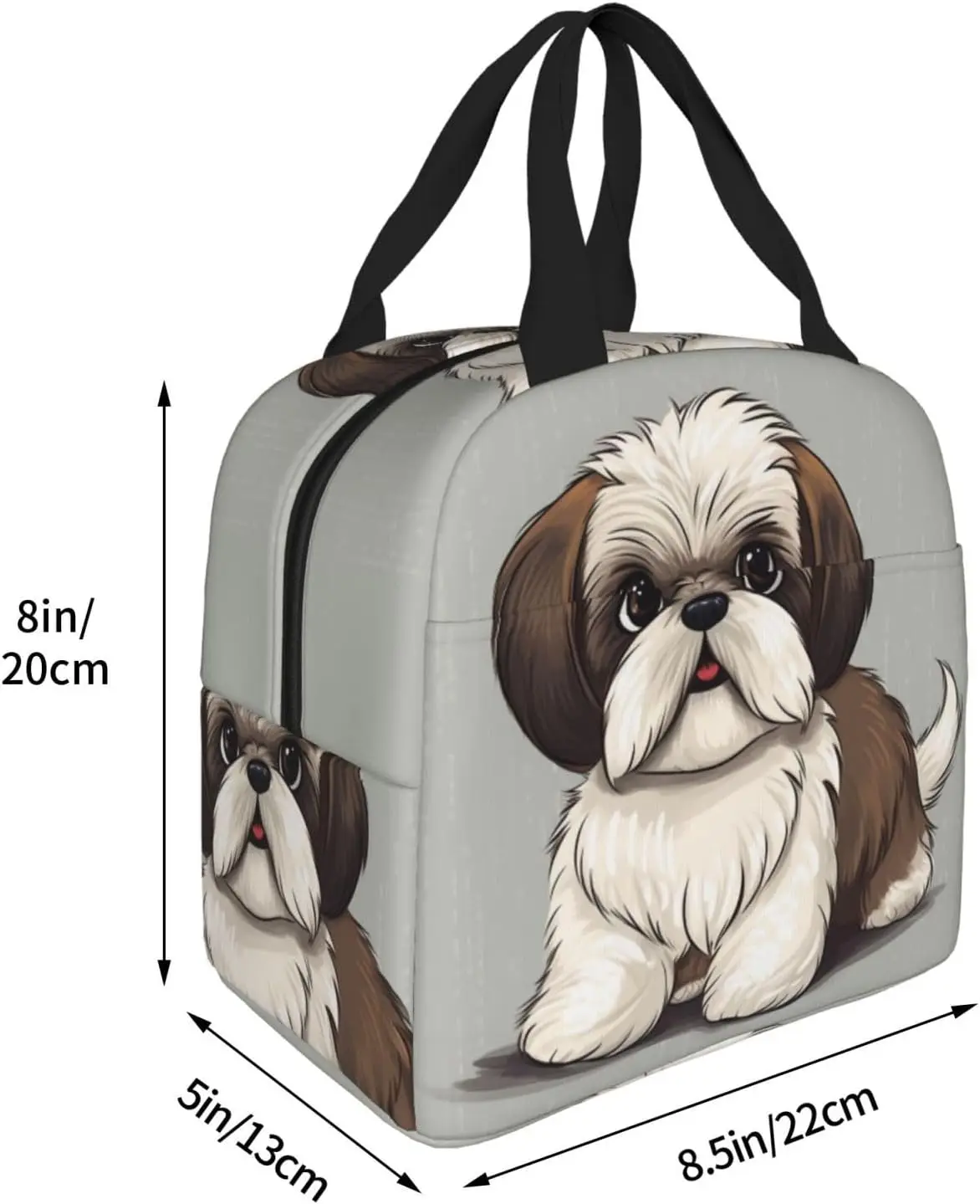 Insulated Lunch Bag for Women Men Shih Tzu Dog Reusable lunch Box Cooler Lu nch Boxes Waterproof Lun ch Tote for Picnic Office