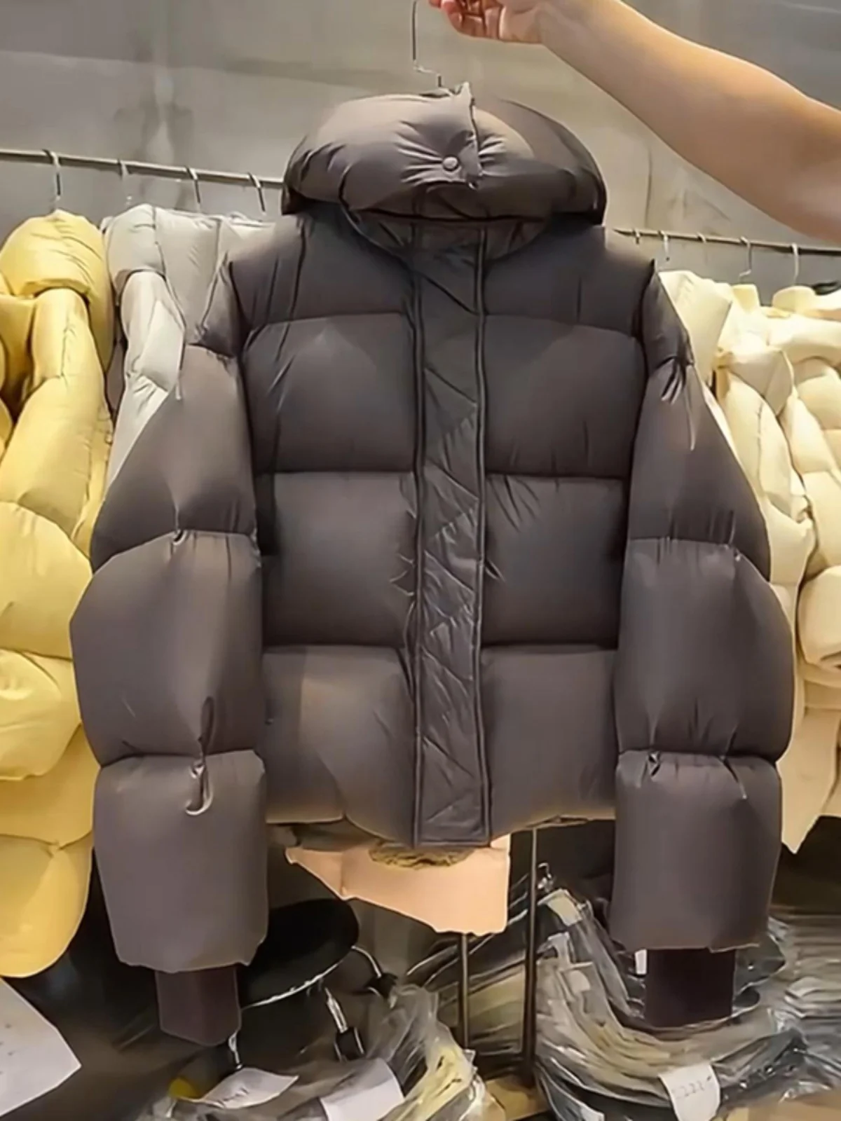 

Ultra-Thi Puffer Jaet Women's ort Cotton Coat Bread Sle Winter New Arrival Korean Version Loose Fit Zipper Closure