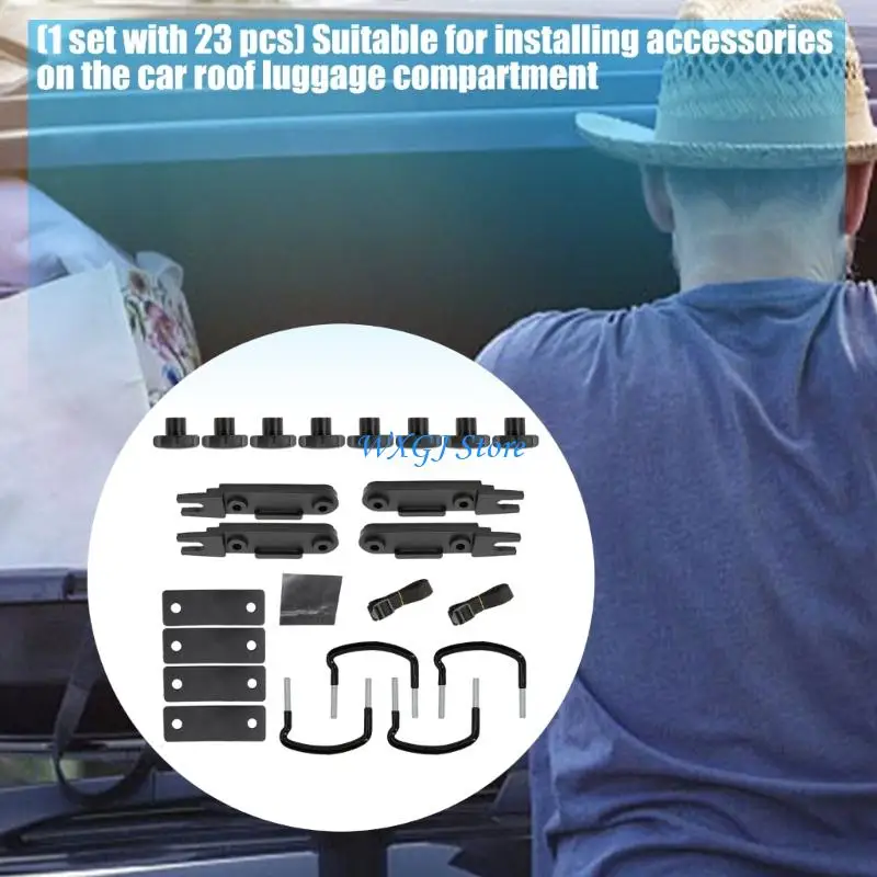 

37JE Pack of 23 Roof Top Carriers Rack Bracket Fixing Accessories for SUVs