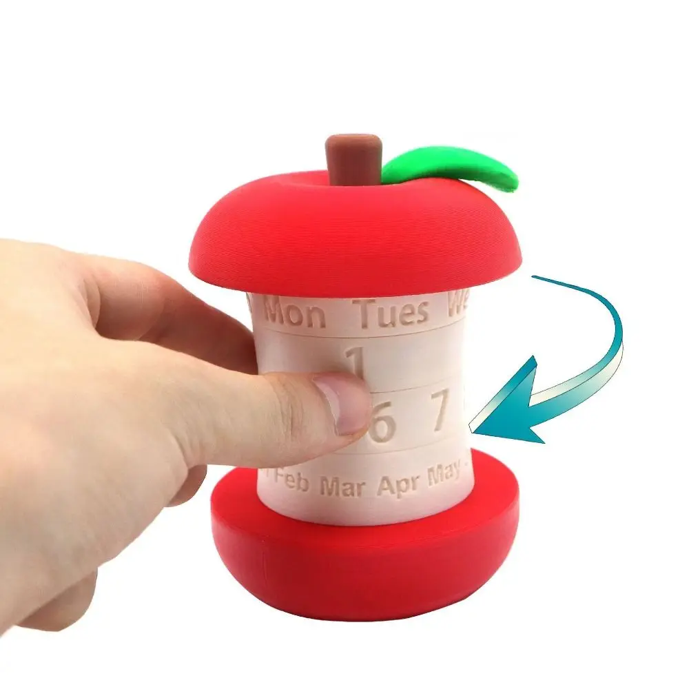 

Картонный дизайн, календарь с 3D-печатью, уникальный подарок, забавный вращающийся календарь, вращающийся механизм, настольный календарь в форме фруктового сердечника