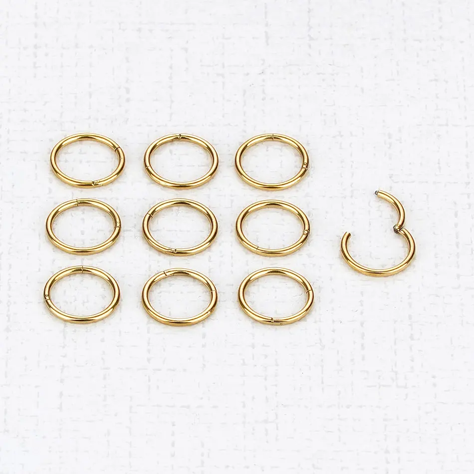 1PC G23 Titanium Hinged Segment Ring Nose Ring Piercing Nipple Ear Septum Tragus Cartilage Clicker Lip Body Jewelry 14G 16G