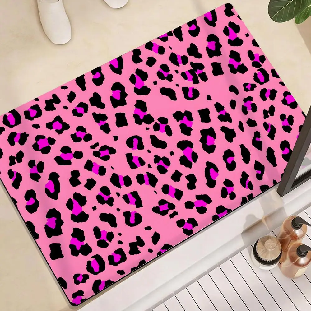 

Коврик с леопардовым принтом, противоскользящий, быстросохнущий, из диатомита, для ванной, кухни и прихожей