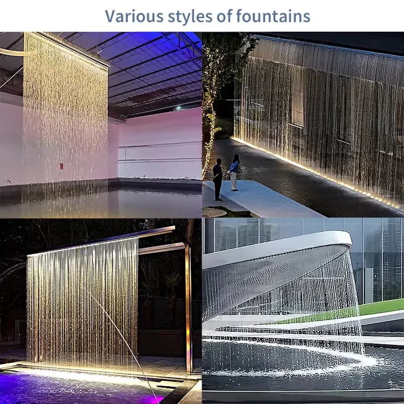 for Home Garden Outdoor Wall Mounted Artificial Waterfall Fountain Resin Decorative Cascading Water Feature for Patio Yard