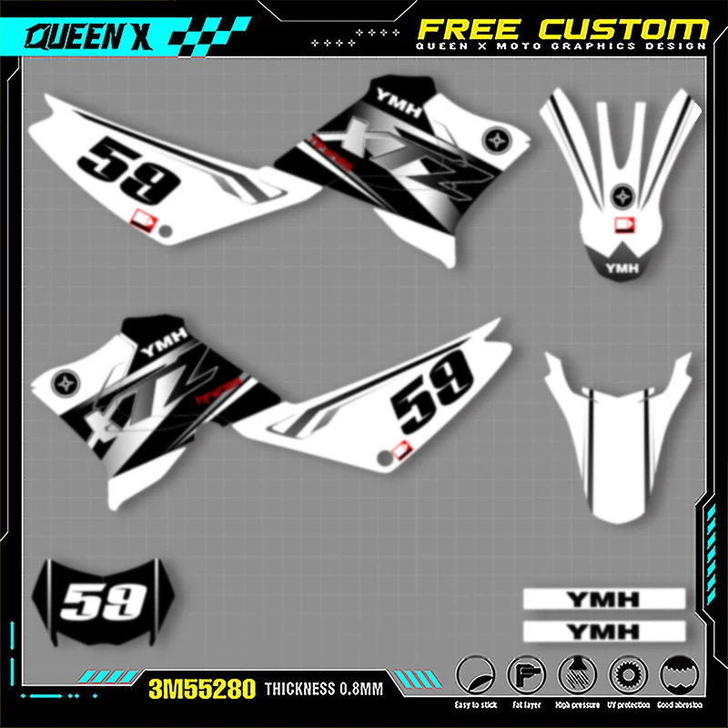 

Queen X MOTOR For YAMAHA XTZ125 Full Fairing Motorcycle Graphics Decals Stickers Kits 003