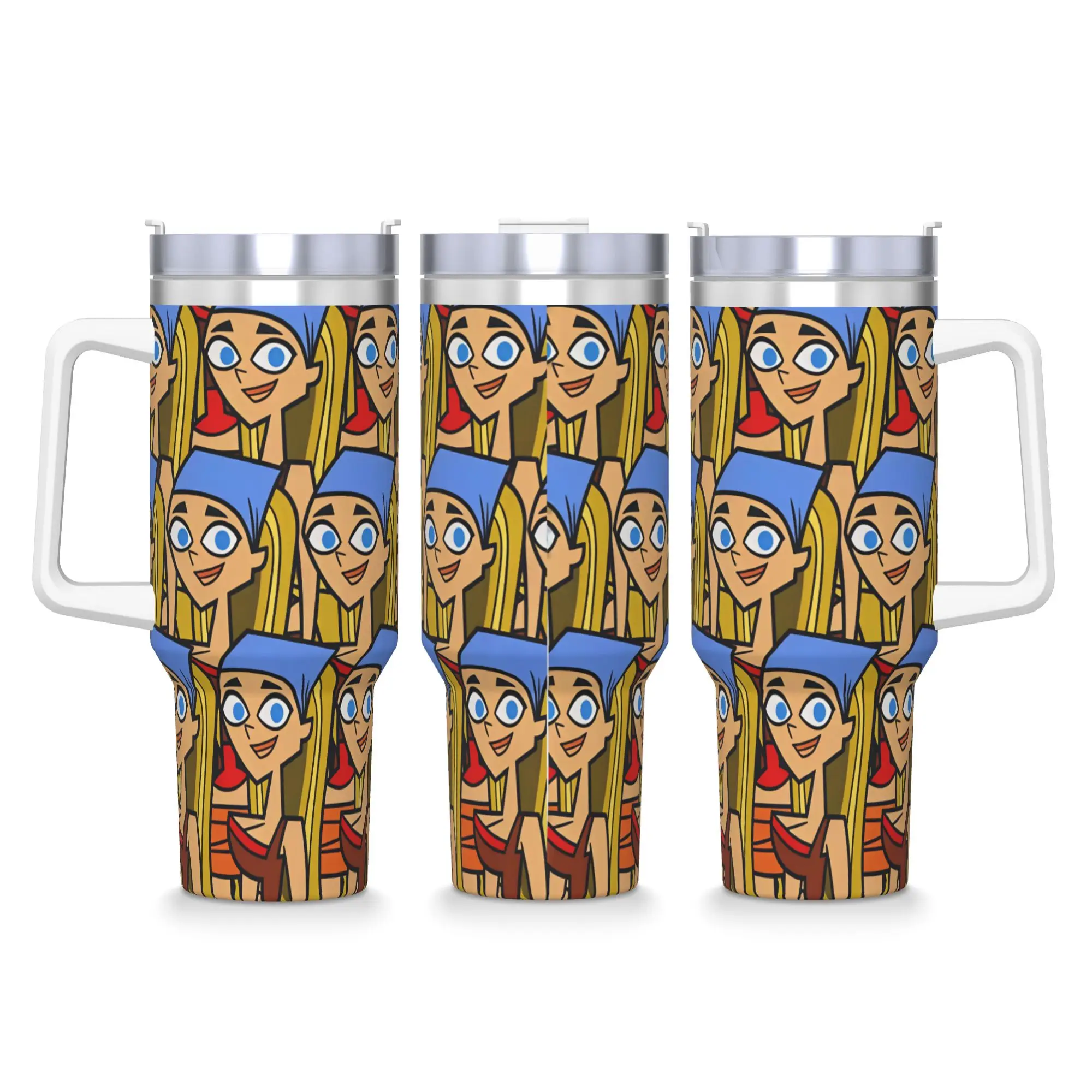 Totals Dramas Characters Stainless Steel Tumbler  Beach Thermal Mug With Straws and Lid Large Car Mugs Hot Drinks Water Bottle
