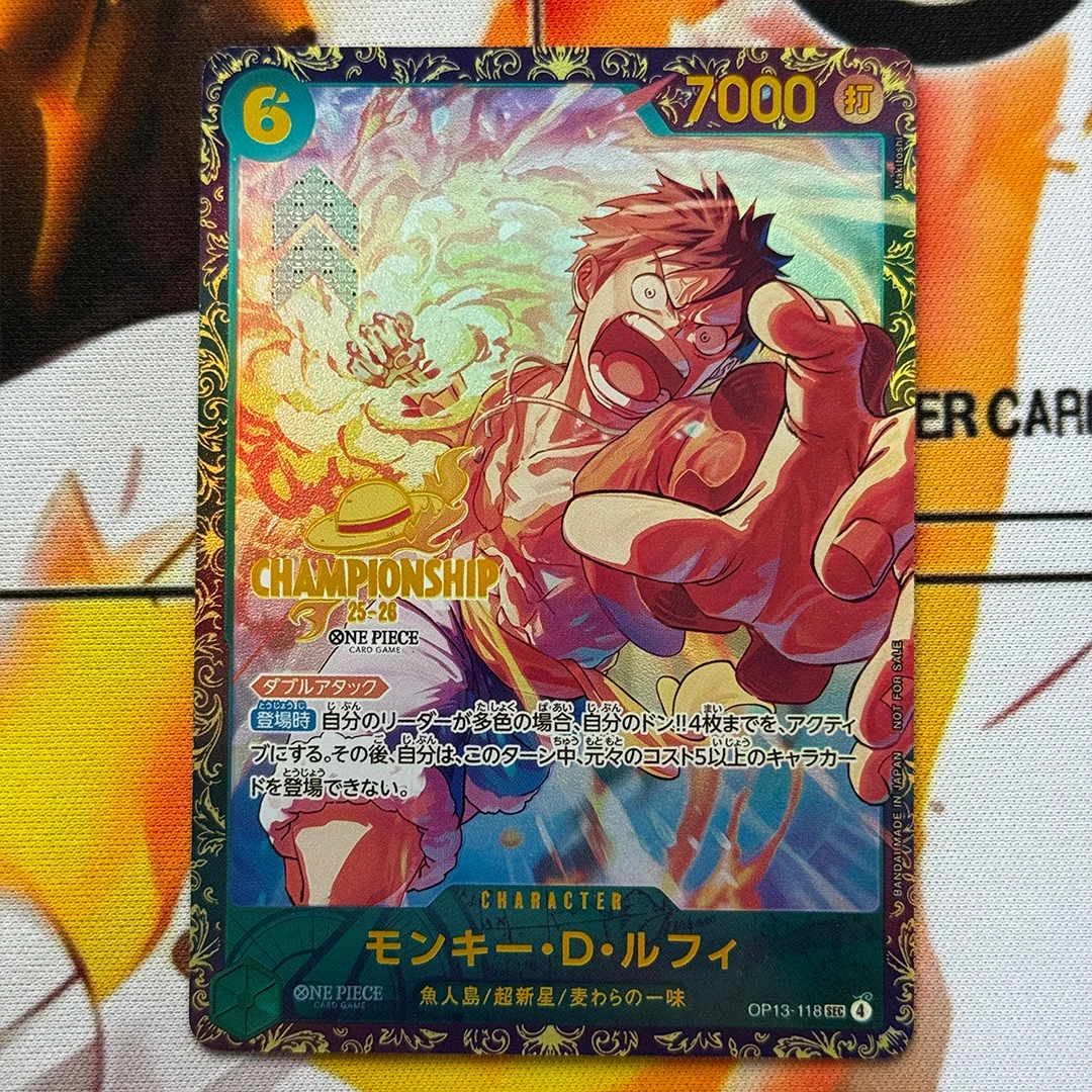 Tarjeta Proxy One Piece Monkey.D.Luffy SEC OP13-118 Tarjeta Promocional Campeonato Temporada 25-26 Finales 2 Artículos Conmemorativos de los 32 Mejores