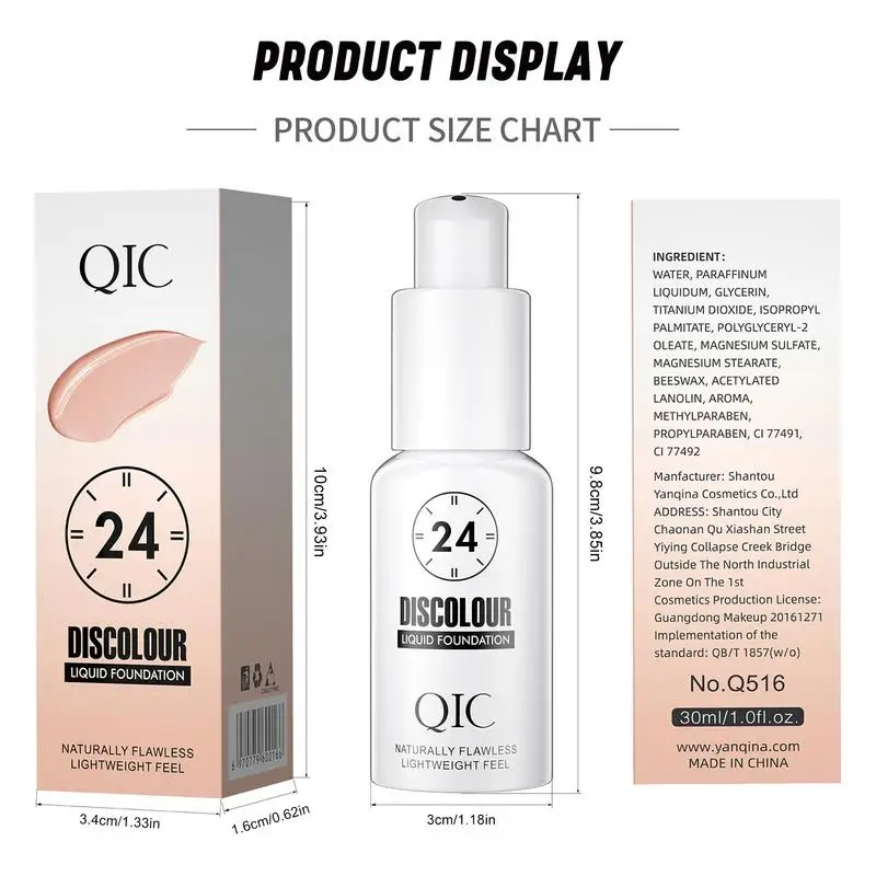 Liquid Face Foundation Color Changing 30ml Full Coverage Face Foundation Waterproof Makeup Foundation For Facial Make Up Liquid