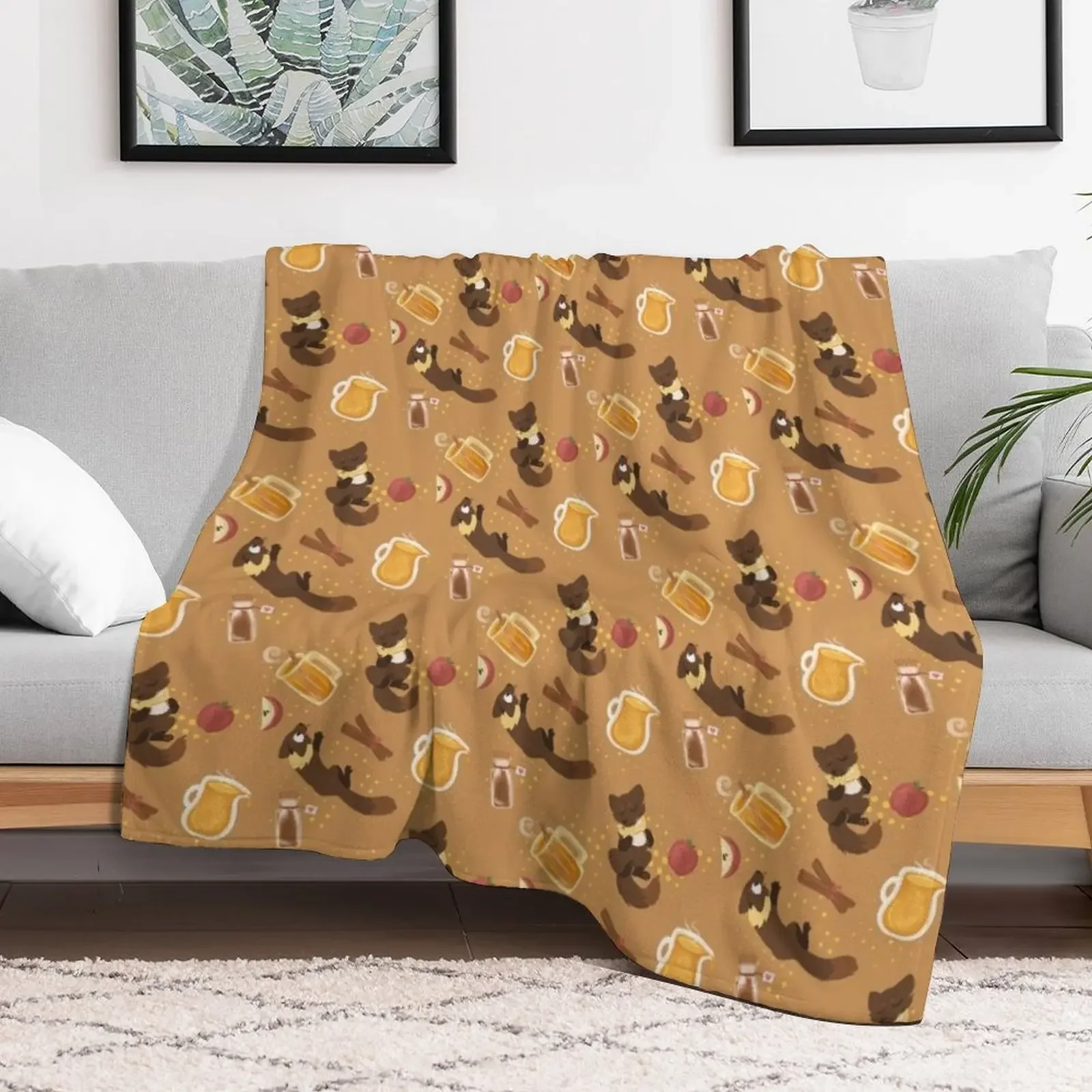 Marten Cider Repeating Pattern Throw Blanket For Decorative Sofa Decorative Throw Blankets