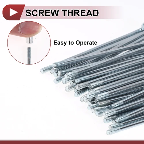 Imagen 2 del producto X Autohaux 48 juegos de radios de bicicleta 10G 115mm 120mm 125mm 130mm 135mm 140mm 145mm 150mm radios de rueda de bicicleta acero al carbono galvanizado